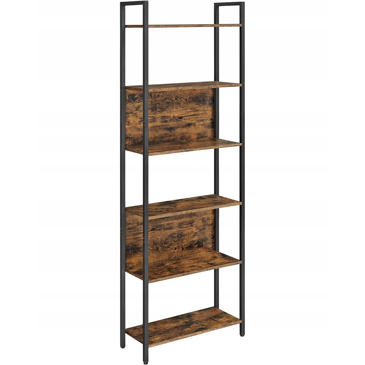 Libreria Industrial Loft a 6 Ripiani in Legno e Acciaio