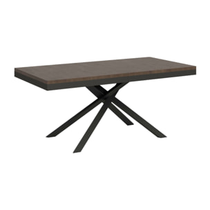 Table extensible 90x180/440 cm Karida Evolution noyer cadre anthracite