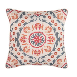 Cojin Lino Floral 45x13x45 Cm