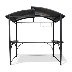 ABRI-BARBECUE - Abri de jardin en aluminium et polycarbonate gris anthracite