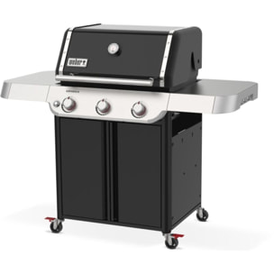 Barbecue gaz WEBER Genesis E-315 noir inox 3 brûleurs sur chariot, 68x48 cm