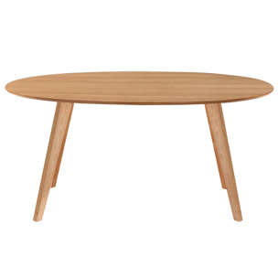 Table à manger design scandinave ovale bois clair L160 cm MARIK