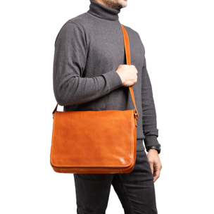 Borsa a tracolla  da uomo In Vera pelle Made in Italy 28x35x9 cm