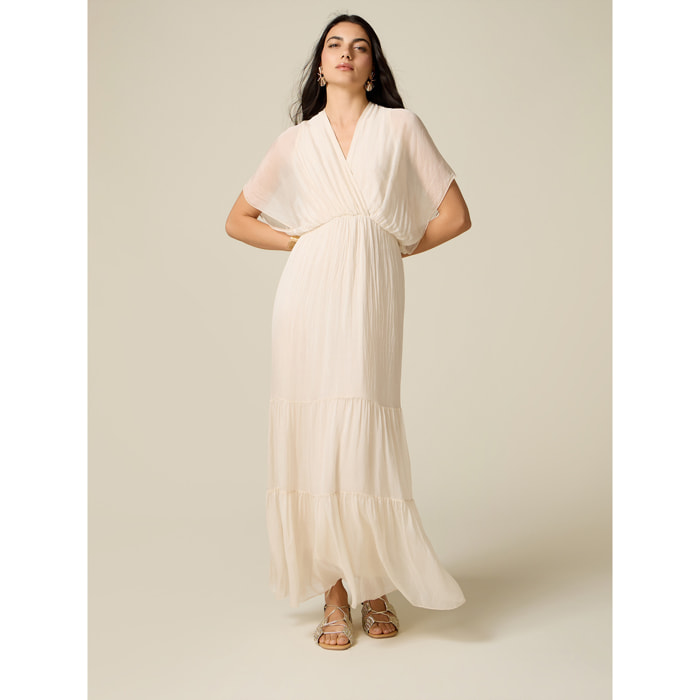 Oltre - Vestido largo en voile mezcla de seda - Blanco