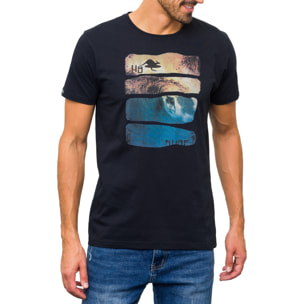 T-shirt in cotone 150 gr Hot Buttered Waves Colore Nero.