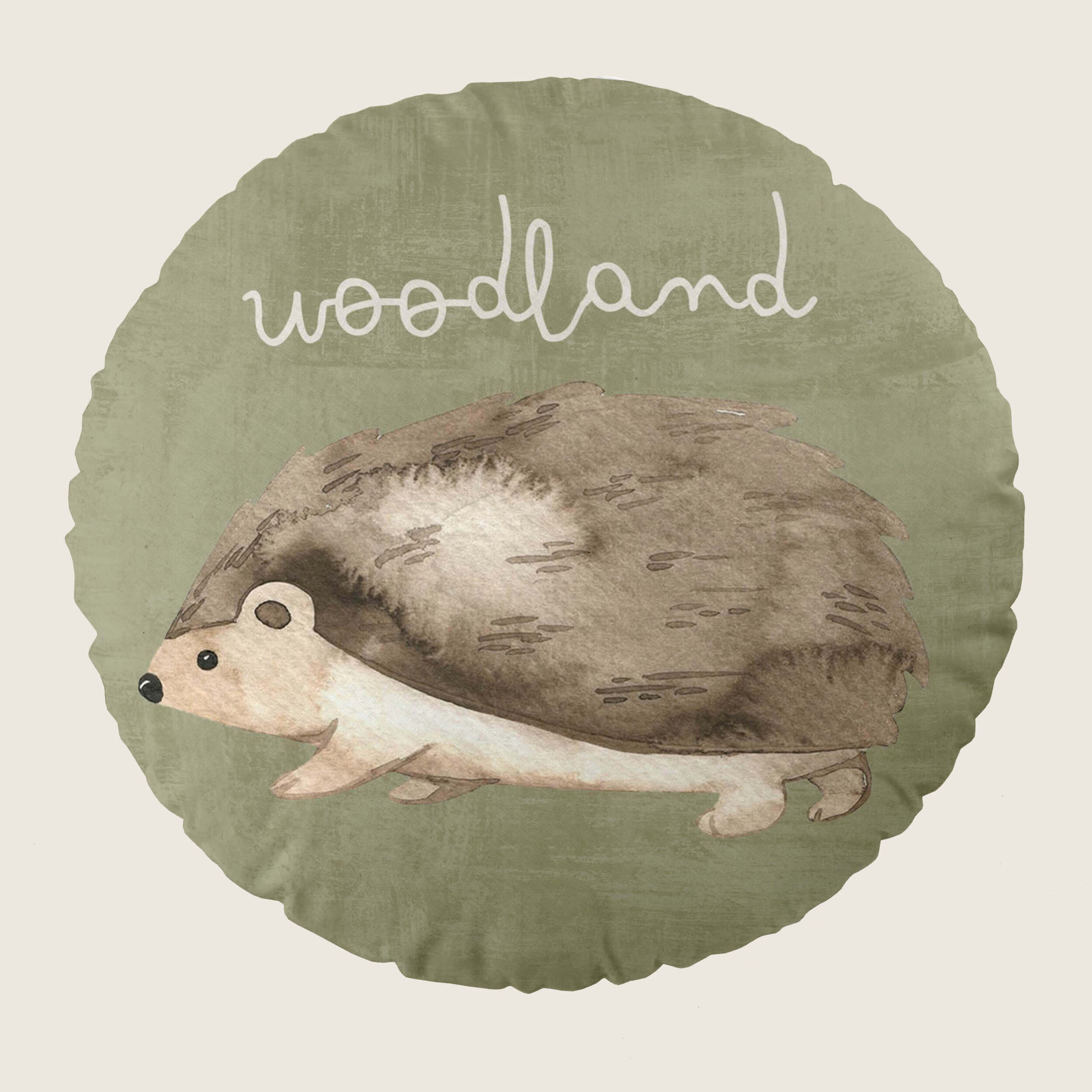 Cool Kids - Cojín Redondo Estampado - Con Relleno - 100% Algodón - Woodland