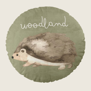Cool Kids - Cojín Redondo Estampado - Con Relleno - 100% Algodón - Woodland