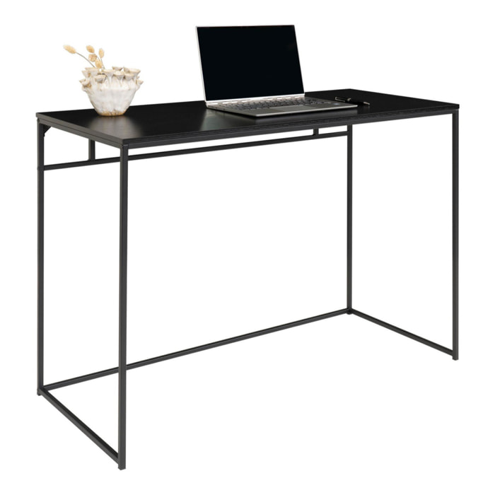 Scrivania Vita in nero con struttura in acciaio, 100×45×75 cm
