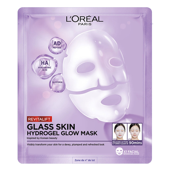 Maschera Viso Illuminante Idratante Revitalift Filler Glass Skin in Idrogel