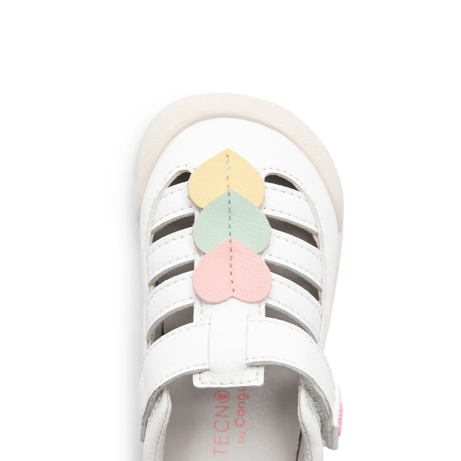 Sandali chiusi in punta con cuoricini multicolori