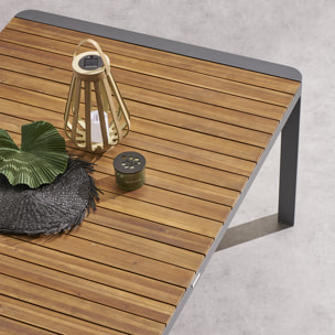 Table de jardin rectangulaire "Paradize" noyer & graphite 10 places en aluminium