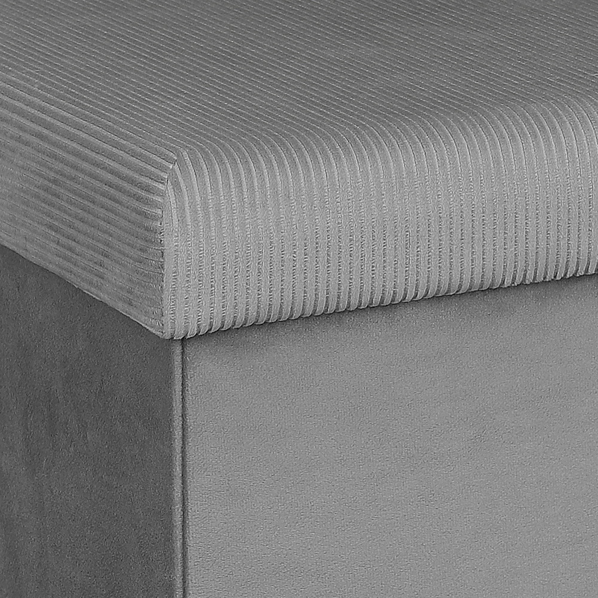 Coffre Pouf Pliable Velours Cotele Giulia Grism4