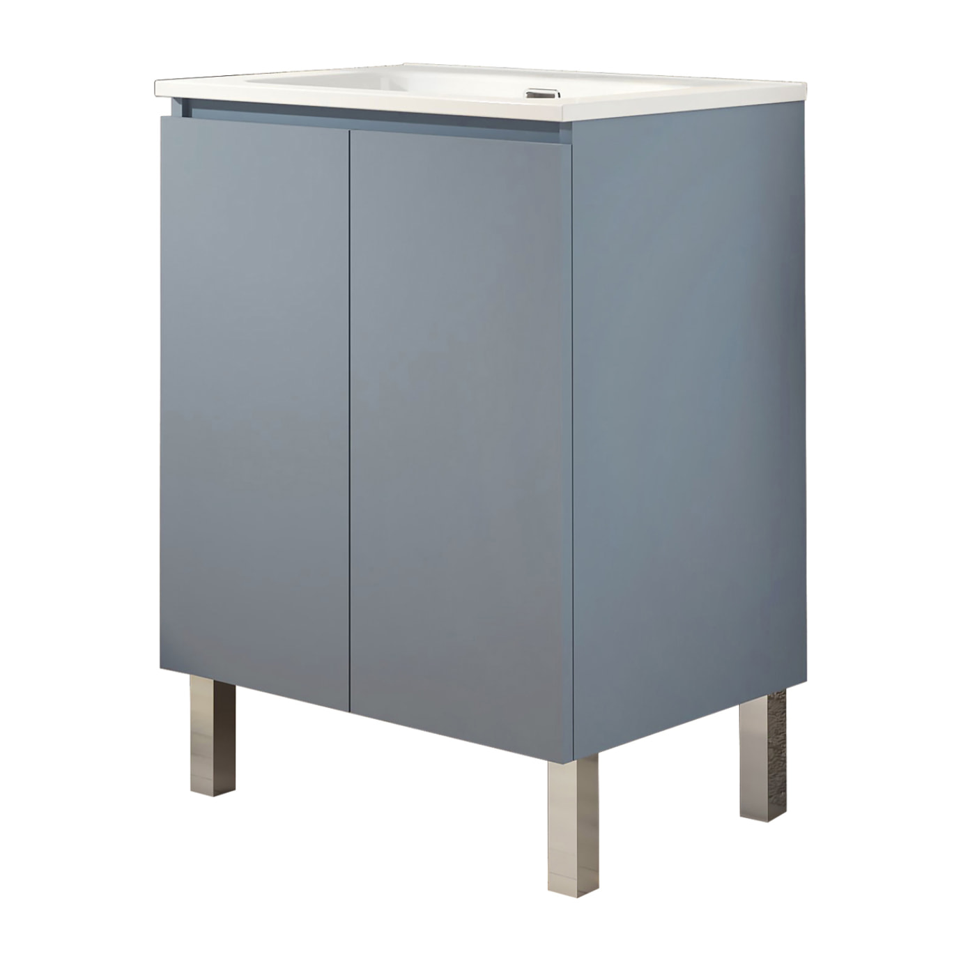 Ensemble de Salle de Bain Lust | 60 cm Bleu | Deux Portes | Lavabo Encastré | N'inclut pas le Miroir | Meuble Assemblé | Alday