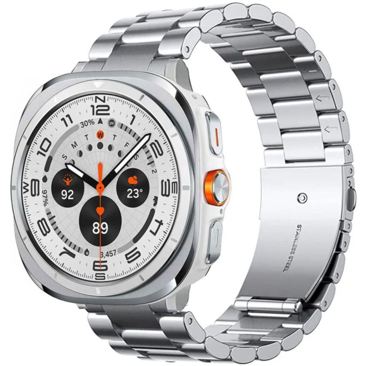 Bracelet IBROZ Galaxy Watch Ultra 47 mm acier silver