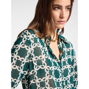 Elena Mirò - Camicia Monogram - Verde