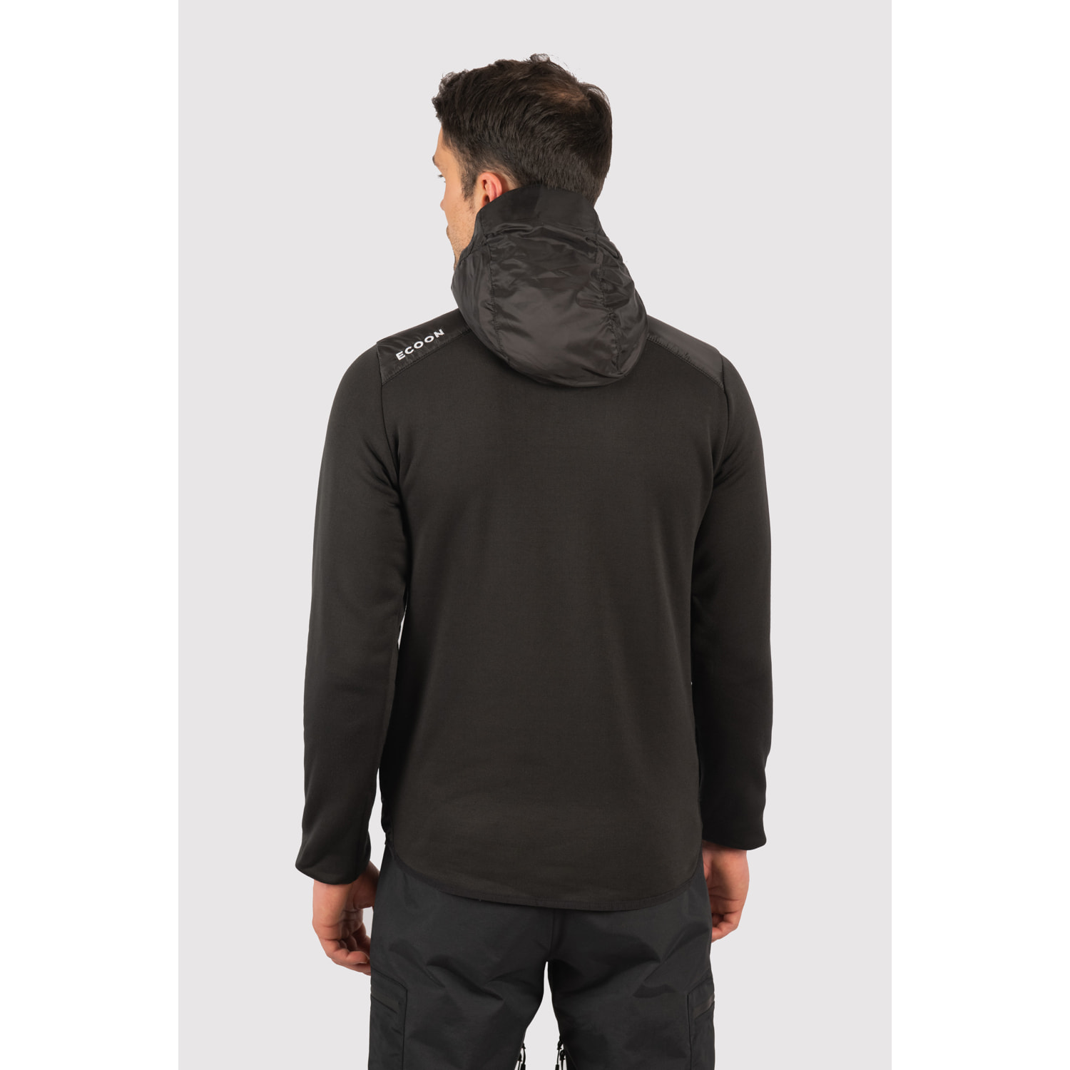 Chaqueta ECOActive Hybrid Insulated Jacket with cap marca ECOON - Negro