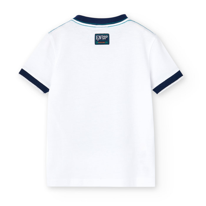 Camiseta niÃ±o estampada, mangas cortas, blanco, 508115