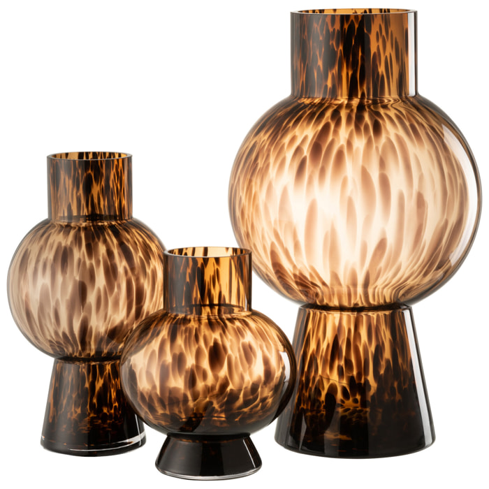 J-Line vase Boule Pois - verre - marron - large - 46 cm de hauteur