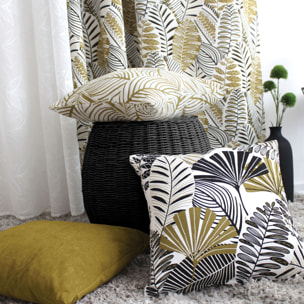 Coussin décoratif feuillage tropical - Bronze