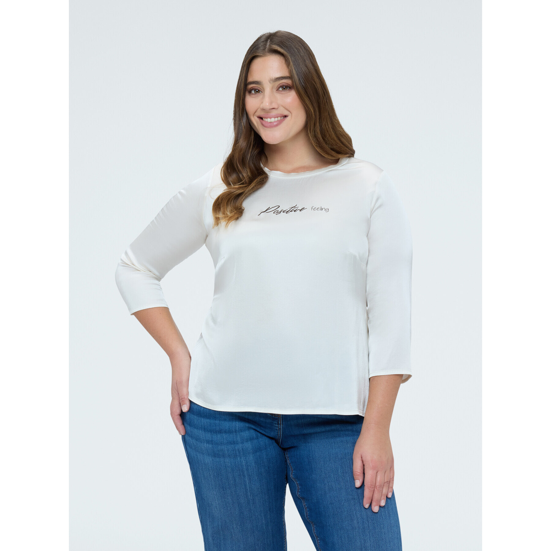 Fiorella Rubino - Blusa in raso Positive feeling - Bianco