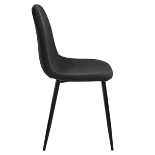 Chaise Pieds Metal Leaf Noir - Lot De 4