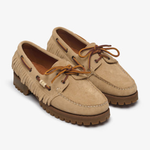 Sebago - Docksides Donna Beige - Ranger Suede Fringe Woman