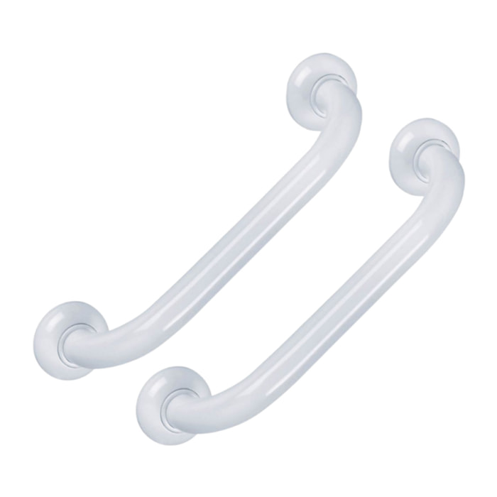 Lot de 2 barres droite PMR PELLET Essentiel confort 60 cm aluminium époxy blanc
