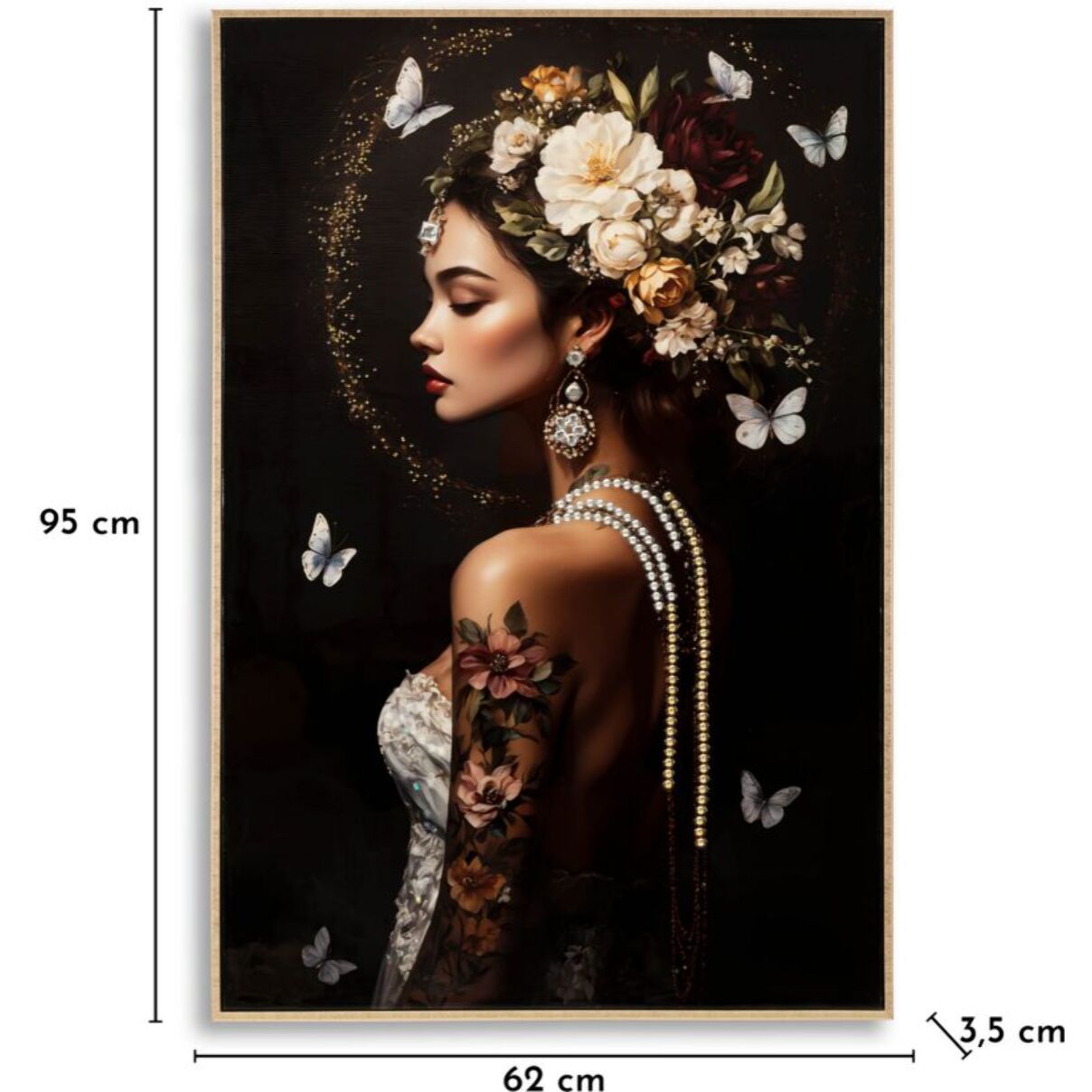 STAMPA DIPINTA SU TELA LACCATA PERSIAN C/CORNICE -B- CM 62X3,5X92