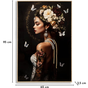 STAMPA DIPINTA SU TELA LACCATA PERSIAN C/CORNICE -B- CM 62X3,5X92