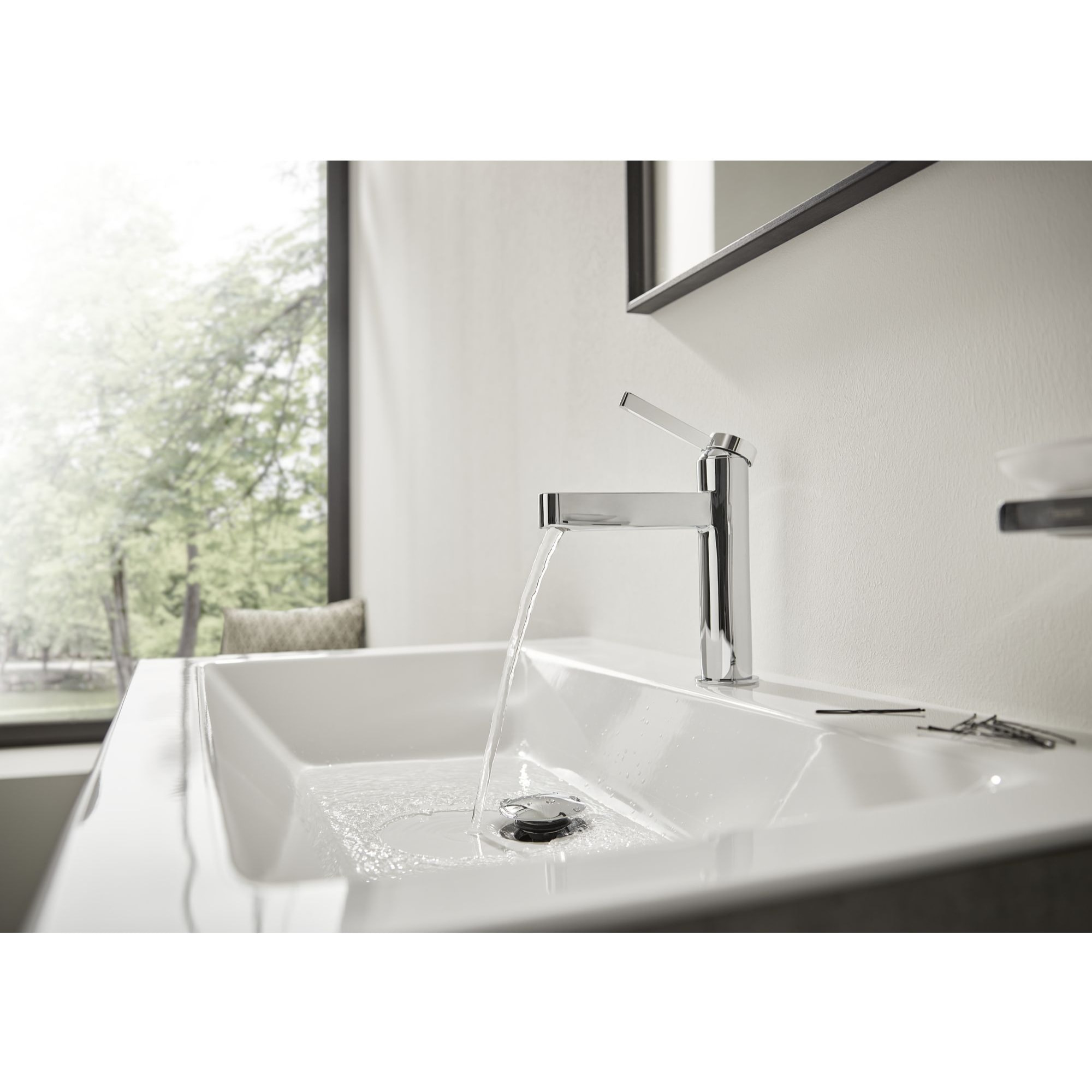 Finoris Mitigeur de lavabo 110 CoolStart, bonde Push-Open chromé