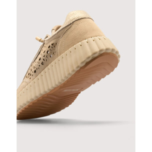 Sneaker Piel Troquelada Dorado - Sienna