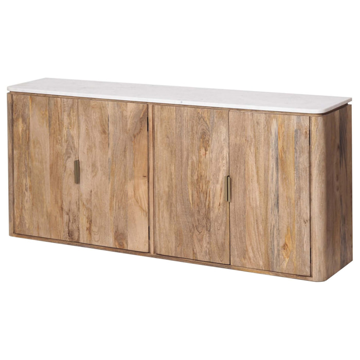 Aparador Madera Mango Marmol Felo 180x40x80 Cm