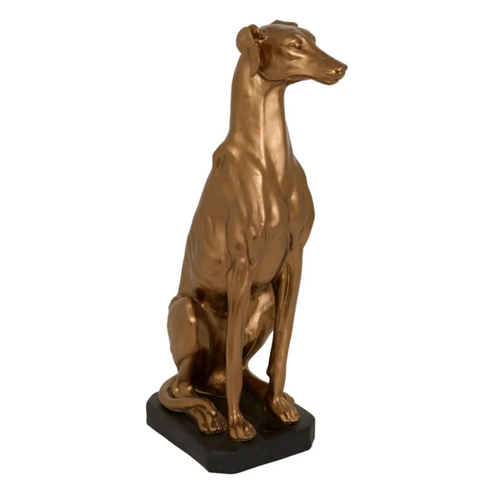 Chien déco Levri H.66cm résine bronze