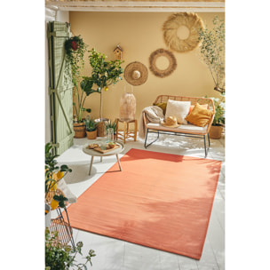 CAPRI - Tapis d'extérieur à motif uni - Corail