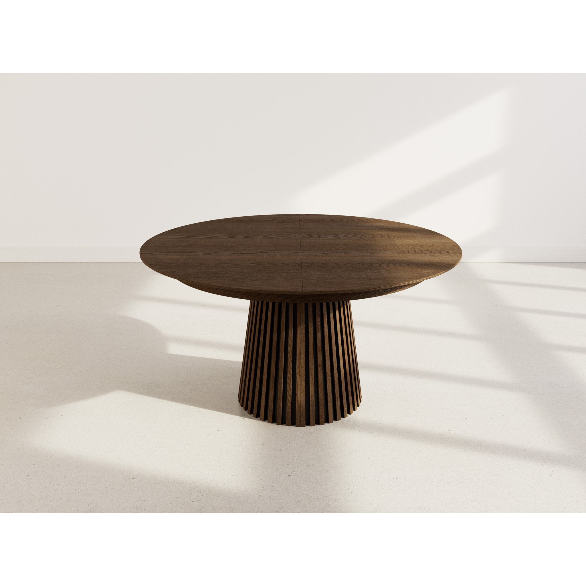 Freya - table à manger ronde extensible - 6 à 10 personnes - Marron