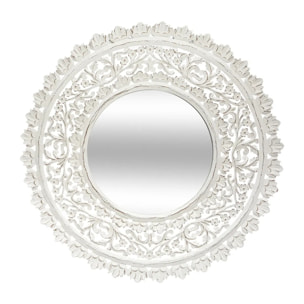 Miroir "Ritual" blanc - bois D90 cm