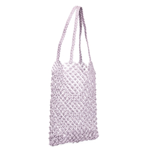 IRIA QUINTANA Borsa a Spalla da Donna Chieti. Tessuto Paglia 41x3x40 Cm. Lilla