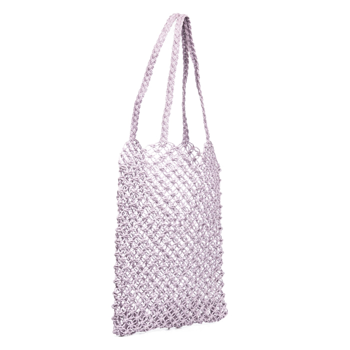 IRIA QUINTANA Borsa a Spalla da Donna Chieti. Tessuto Paglia 41x3x40 Cm. Lilla