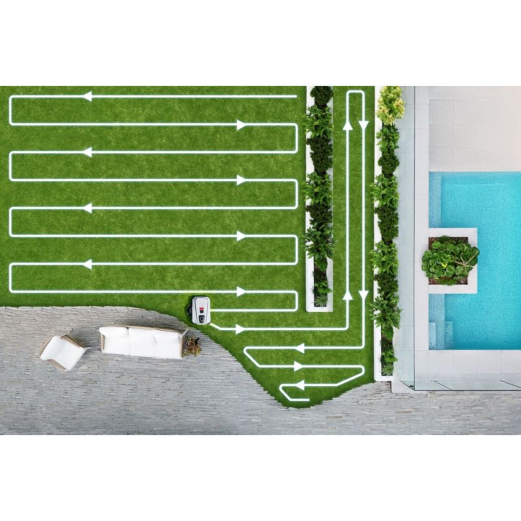 Robot tondeuse ECOVACS GOAT A1600 sans fil périphérique, 1600 m² de superficie, coupe bordures TruEdge