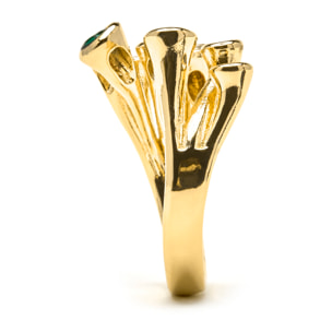 Anillo con Lacado Negro acabado oro 18k