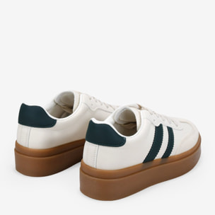 Zapatillas de plataforma beige con cordones