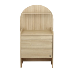 Commode à langer évolutive en bureau - décor bois chêne sépia forme arche