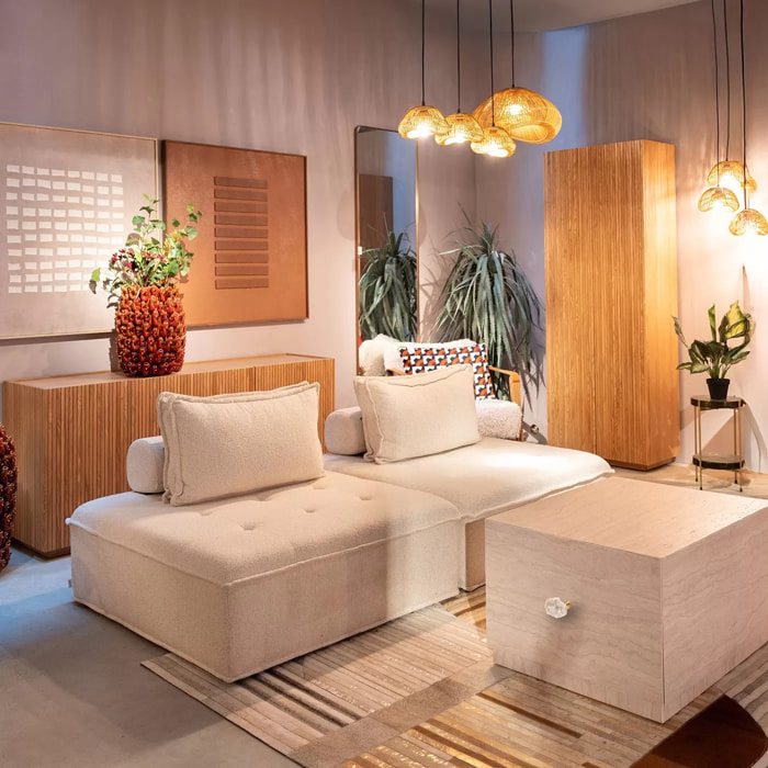 Table basse à tiroirs Travertino 80x60cm Kare Design