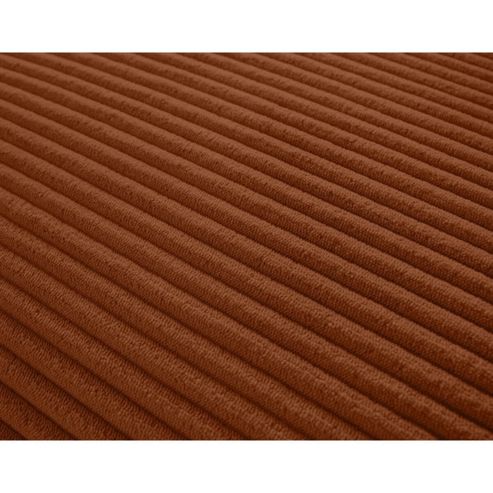 Garance - canapé modulable d'angle droit - 5 places - en velours côtelé - Terracotta