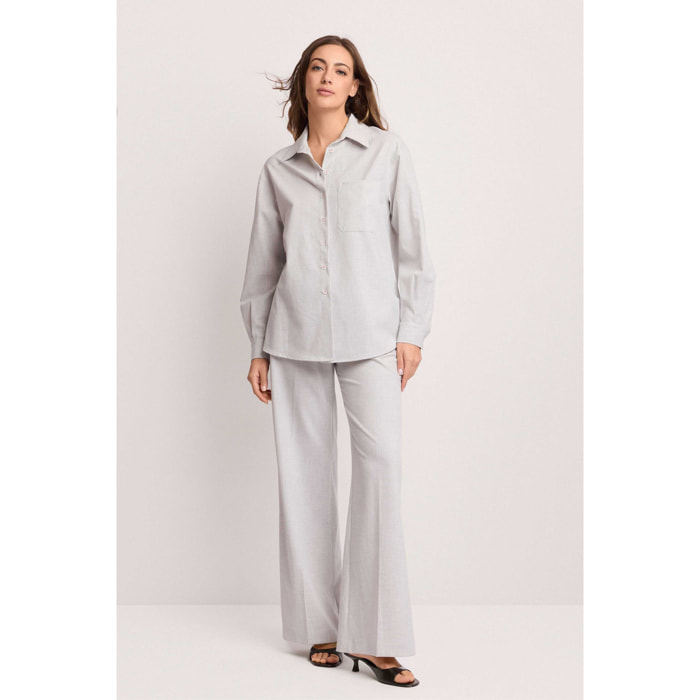 Kocca - Camicia a maniche lunghe con taschino Donna, Tinta unita, Colletto di camicia