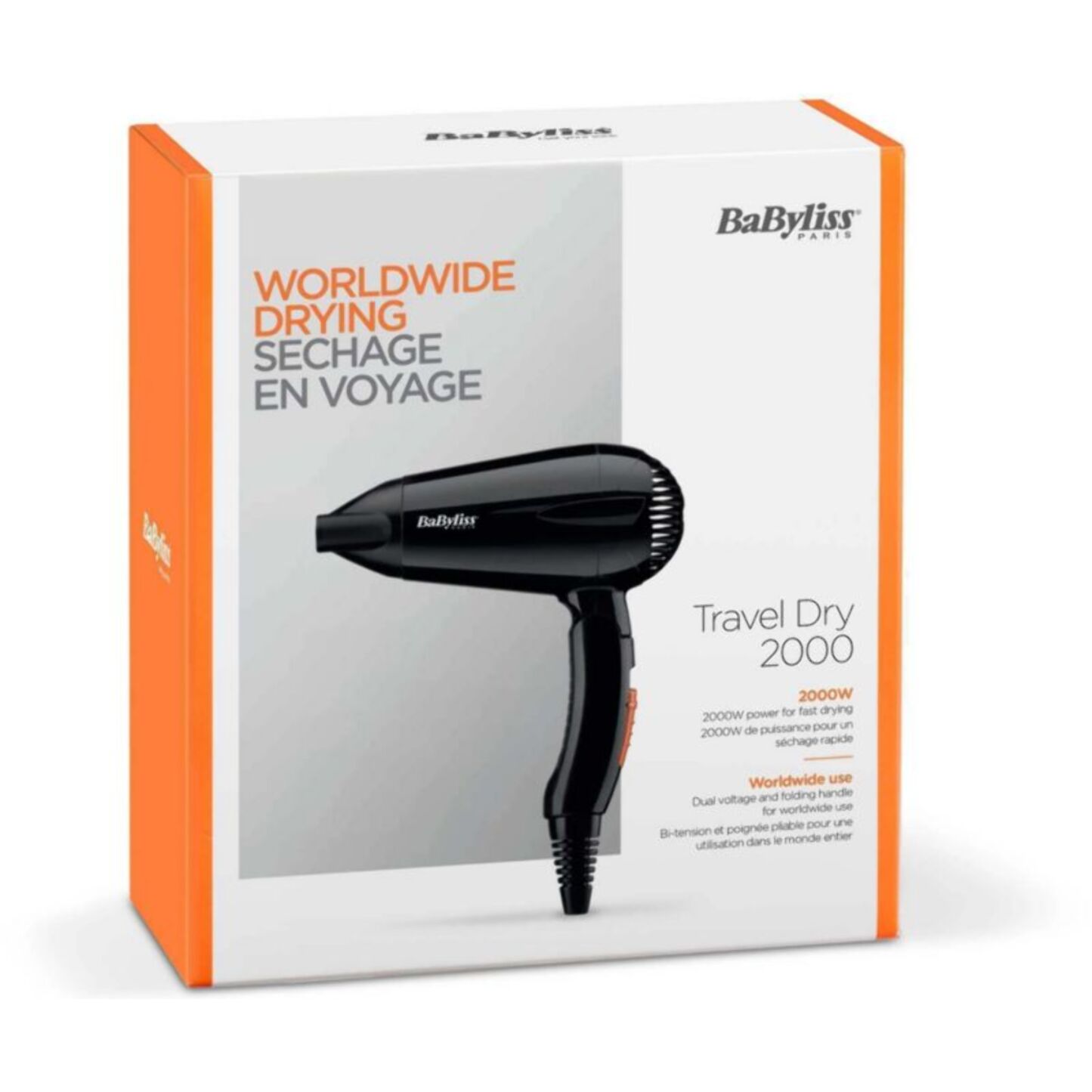 Sèche cheveux BABYLISS 5344E TRAVEL DRY 2000