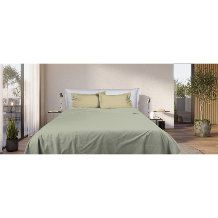 UNO CASA DESIGN Completo Letto Bice 25 Bicolor in Puro Cotone_Matrimoniale_kiwi