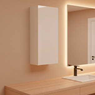 Pensile Bagno Sospeso Con Anta Reversibile 2 Ripiani Regolabili Mobile Salvaspazio Da Parete Per Bagni Moderni E Piccoli Spazi 60 x 30 x 16 Cm Bianco