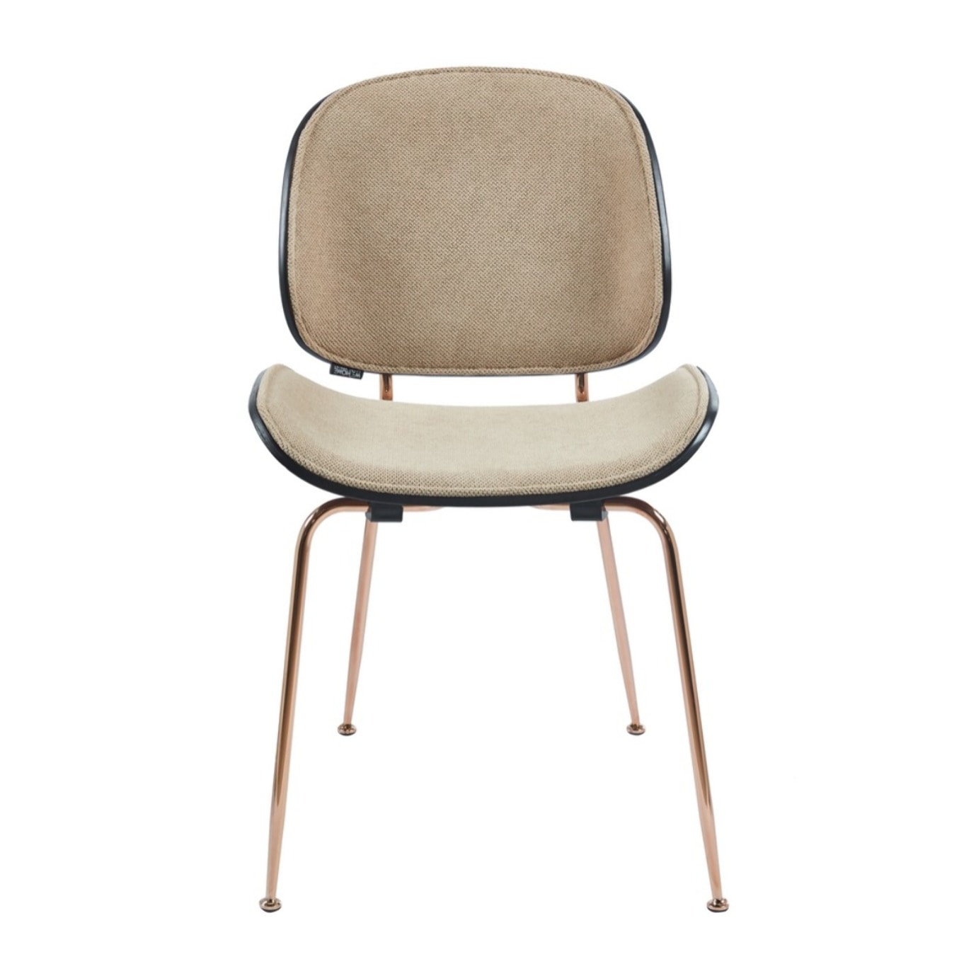 Set da 4 sedie khaki con struttura color oro rosa - Elizabeth