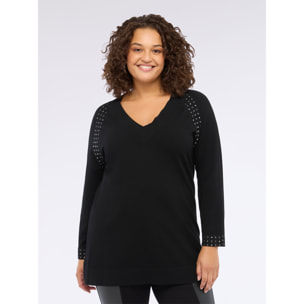 Fiorella Rubino - Jersey con tachuelas en los hombros y los puños - Negro